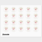 goudroze florale Baby shower Ronde Sticker (Vel)