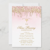 goudroze glitter Nurse pinning ceremonie Kaart (Voorkant)