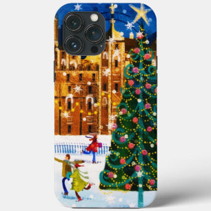goudroze kerstwinter-ijsschaatsen Case-Mate iPhone case