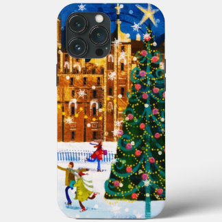goudroze kerstwinter-ijsschaatsen Case-Mate iPhone case