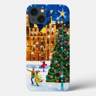 goudroze kerstwinter-ijsschaatsen  Case-Mate iPhone case