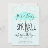 Goudroze paraplu-chic baby sprinkhaan kaart (Voorkant)