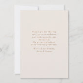 Goudroze pictogrammen | baby geboorteaankondigings kaart (Achterkant)