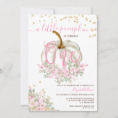 goudroze pompoen waterverf eerste verjaardag kaart (Voorkant)