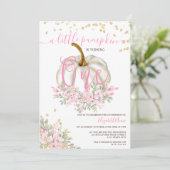 goudroze pompoen waterverf eerste verjaardag kaart (Staand voorkant)