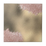 Goudroze rogesold glitter aangepast tegeltje<br><div class="desc">Goud roze glitter aangepast modern keramisch tegels</div>