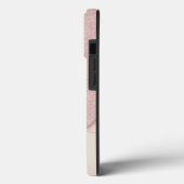 Goudroze Tan Glitter Drip Monogram en Naam Case-Mate iPhone Case (Achterkant / Links)