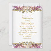 goudroze Vintage Glamor Quinceanera Kaart (Achterkant)