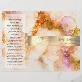 Goudroze waterverf Faux folie Brochure