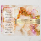 Goudroze waterverf Faux folie Brochure (Voorkant / Achterkant)