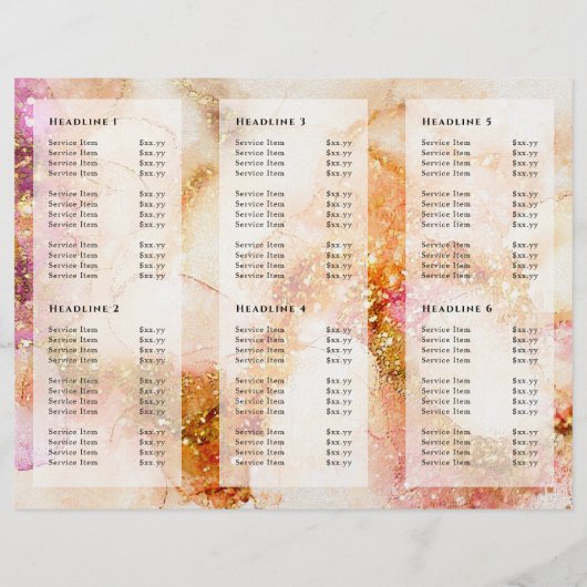 Goudroze waterverf Faux folie Brochure (Achterkant)