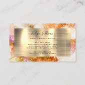 goudroze waterverf faux folie Visitekaartje (Achterkant)