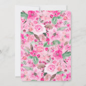 Goudroze waterverf met roze bloem 16 kaart (Achterkant)