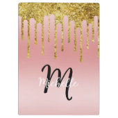 Goudroze zwarte druppelaar klembord (Achterkant)