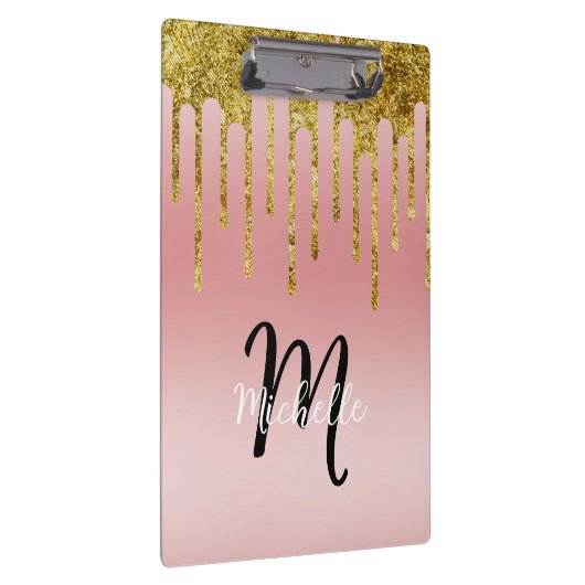 Goudroze zwarte druppelaar klembord (Rechts)