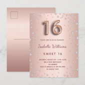 Goudruitglas van 16 roos, gezoet briefkaart (Voorkant / Achterkant)