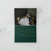  goudrust Monogram Weddenschap Foto Emerald Bedankkaart (Binnen)