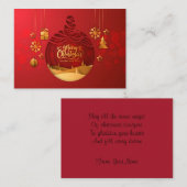 Goudsblauw en kerstboom notitiekaartje (Voorkant / Achterkant)