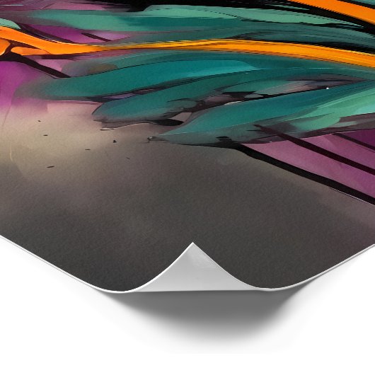 goudsbloem Abstracte kunst bloemig kleurrijk Poster (Hoek)