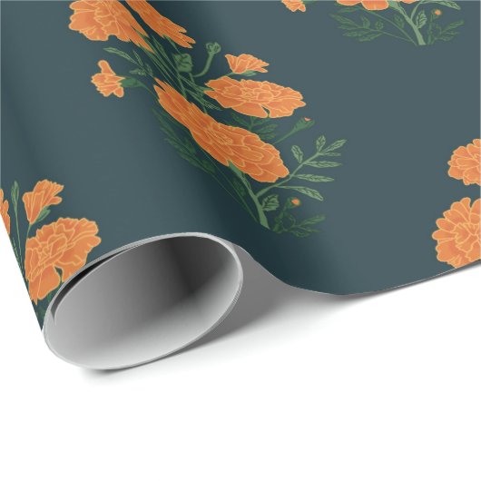 goudsbloem blauw inpakpapier (Rol Hoek)