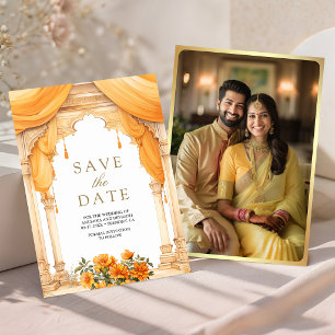 Goudsbloem Bloem Zuid-Indiase Mandap Hindoe-huweli Save The Date