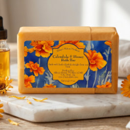 Goudsbloem Bloemen Zeep of Cosmetica Label