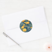 goudsbloem bloemenpatroon ronde sticker (Envelop)