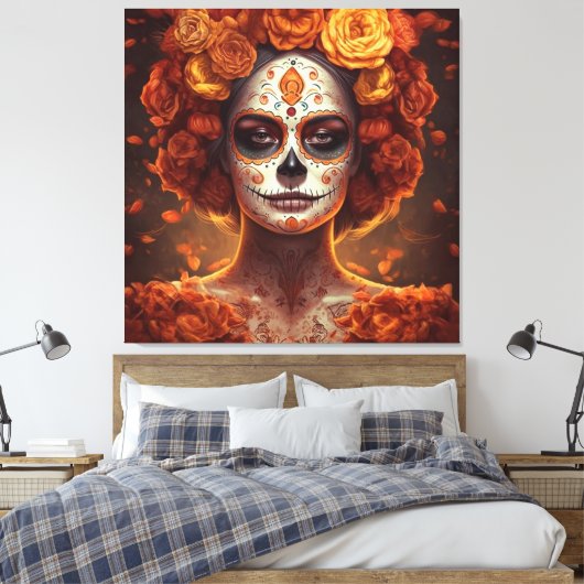 goudsbloem canvas afdruk (Insitu (Slaapkamer))