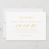 Goudsbloem Drie Foto Collage Trouwdag Save The Date (Achterkant)