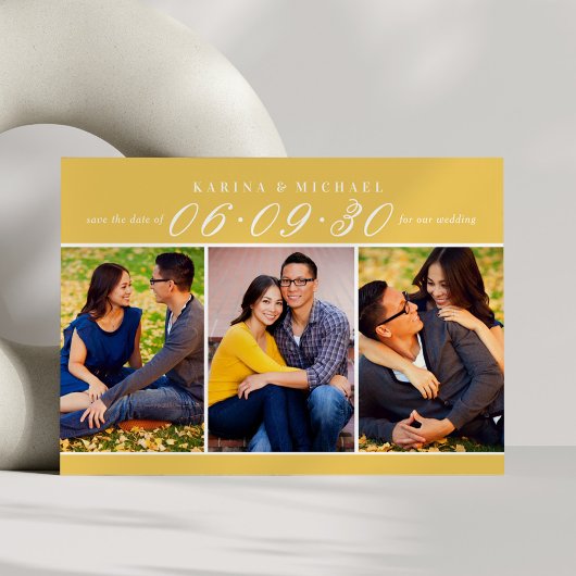 Goudsbloem Drie Foto Collage Trouwdag Save The Date