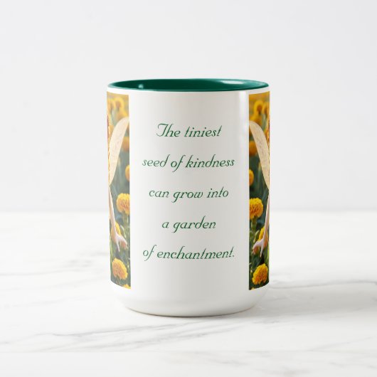 goudsbloem-fee tweekleurige koffiemok (Center)