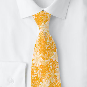 Goudsbloem Florale Batik Stropdas