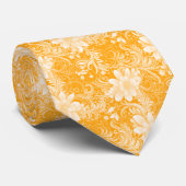 Goudsbloem Florale Batik Stropdas (Opgerold)