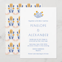 Goudsbloem Geel Blauw Folk Bloemendecor Moderne Tr