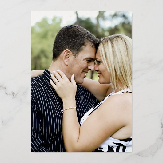 goudsbloem geel gouden waterverf foto bruiloft folie uitnodiging (Achterkant)