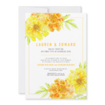 goudsbloem geel sinaasappel waterverf bloemen brui