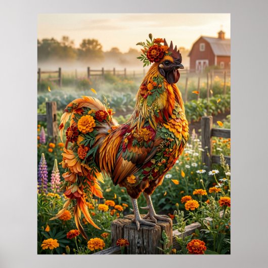Goudsbloem Haan Zonsopgang Poster (Voorkant)