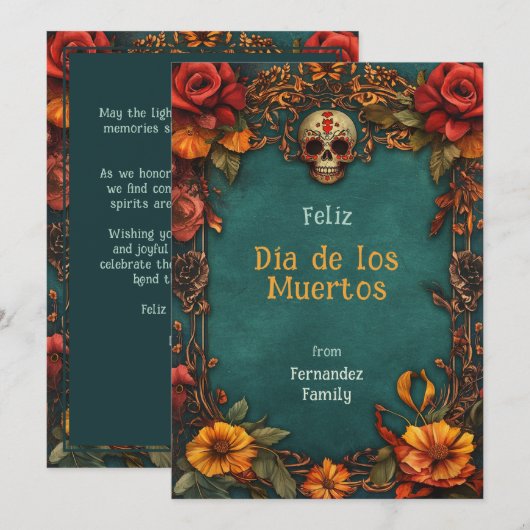 💀 goudsbloem Lijst Dia de Muertos (Voorkant / Achterkant)