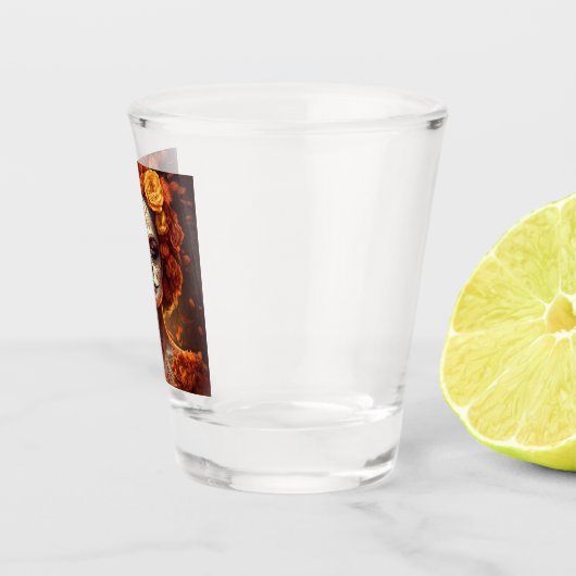 goudsbloem shot glas (Rechts)