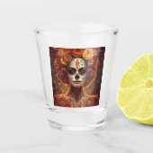 goudsbloem shot glas (Voorkant)