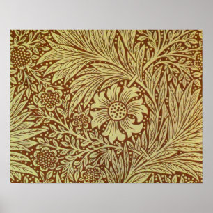Goudsbloem William Morris Antiek Bloemmotief Poster
