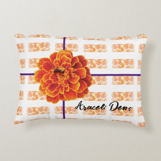 goudsbloemen en bij accent kussen (Achterkant)