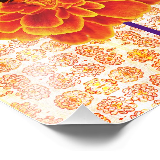 goudsbloemen en bij foto afdruk (Hoek)