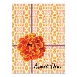 goudsbloemen en bij foto afdruk