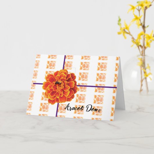 goudsbloemen en bij kaart (Gele Bloem)