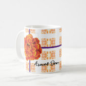 goudsbloemen en bij koffiemok (Voorkant links)