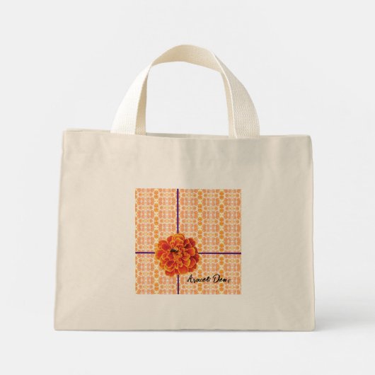 goudsbloemen en bij mini tote bag (Achterkant)