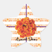 goudsbloemen en bij ster sticker (Voorkant)