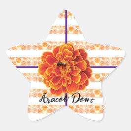 goudsbloemen en bij ster sticker