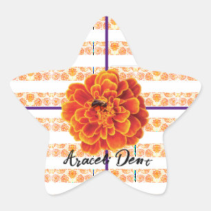 goudsbloemen en bij ster sticker
